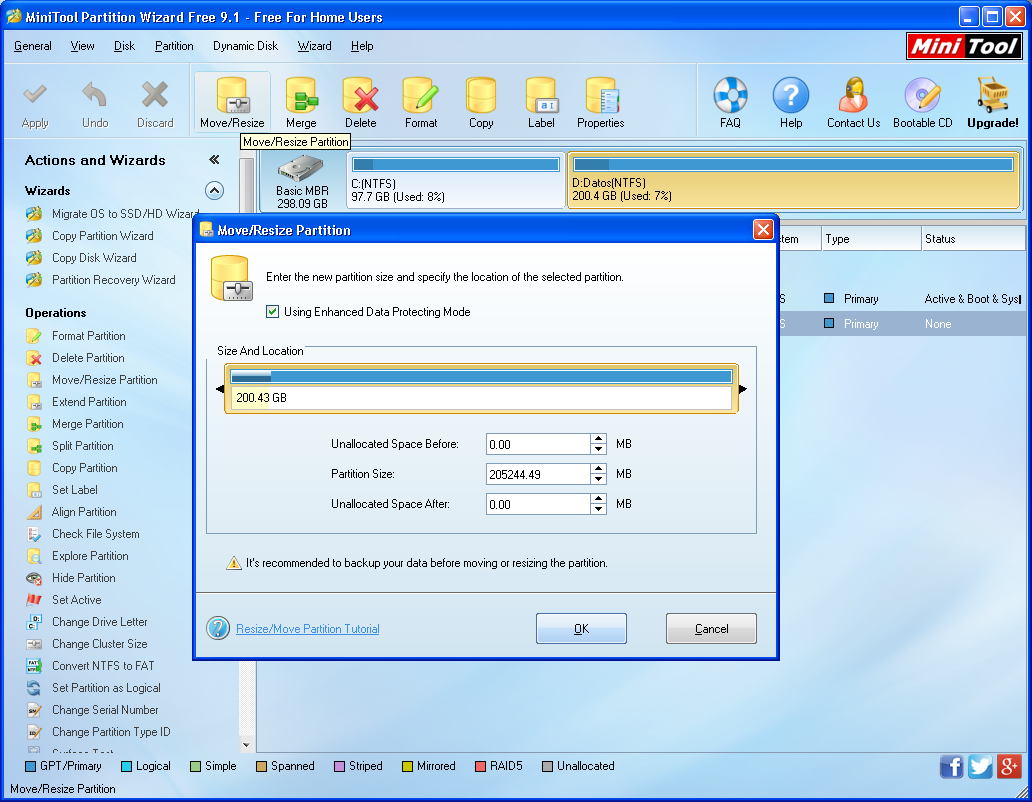 Dividir nuestro disco duro con Partition Wizard