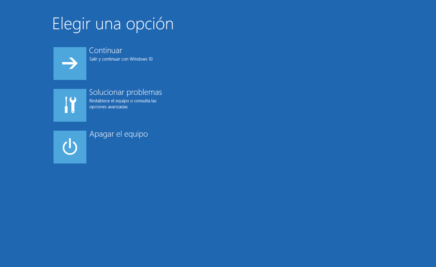 Menu Recuperación windows 10